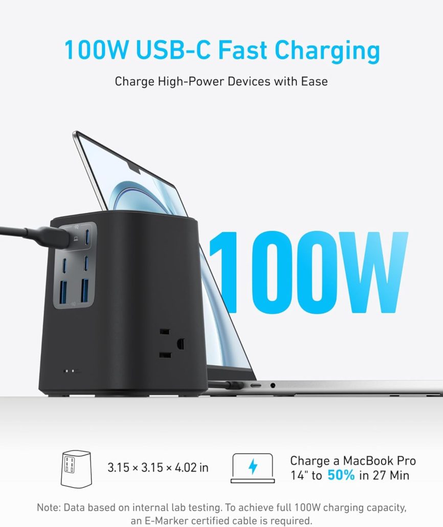 Anker Charging Station 100w 9-in-1 USB C Power Strip Graphic